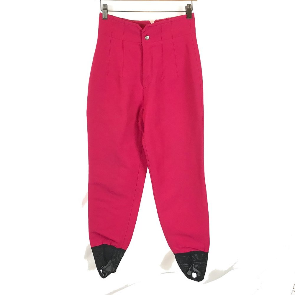 Womens Size 6 Bogner Hot Pink Vintage Wool Blend Stirrup Snow and Ski Pants